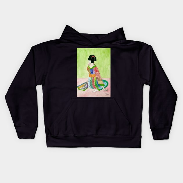 Blossom in Exhale - Geisha Kids Hoodie by SStormes